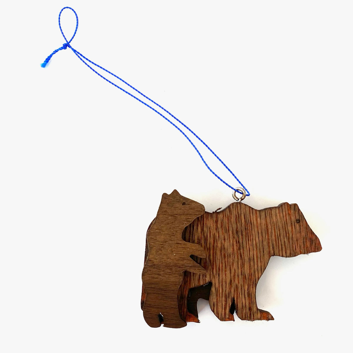 Hand Crafted Wood Bear and Cubs Ornament
