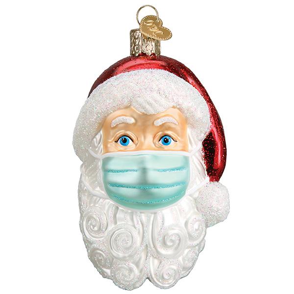 Santa With A Mask Ornament
