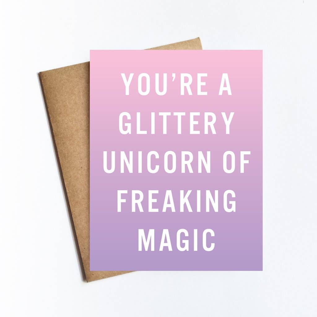 Live Love Studio - Glittery Unicorn Card