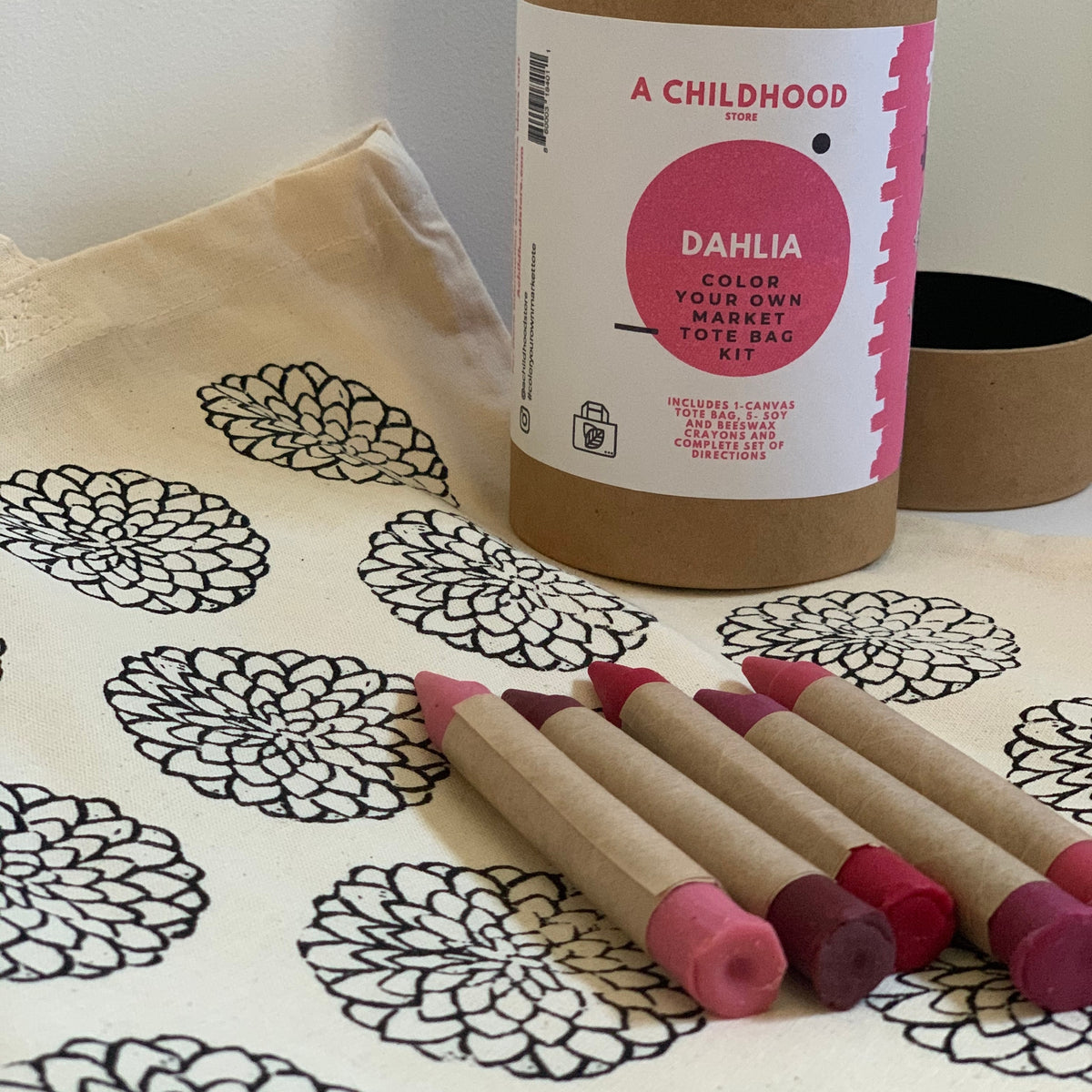 Color Your Own Market Tote Kit with Eco Friendly Crayons