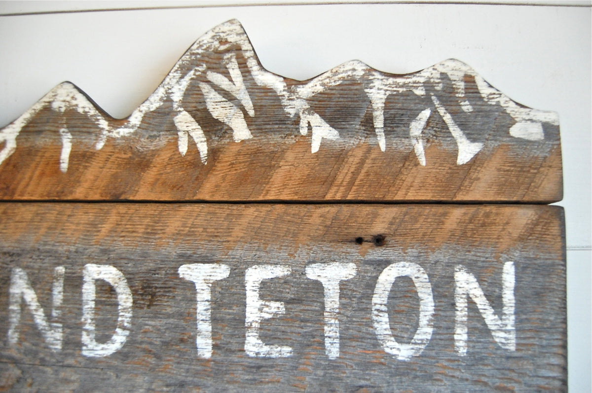 Grand Teton Barnwood Sign