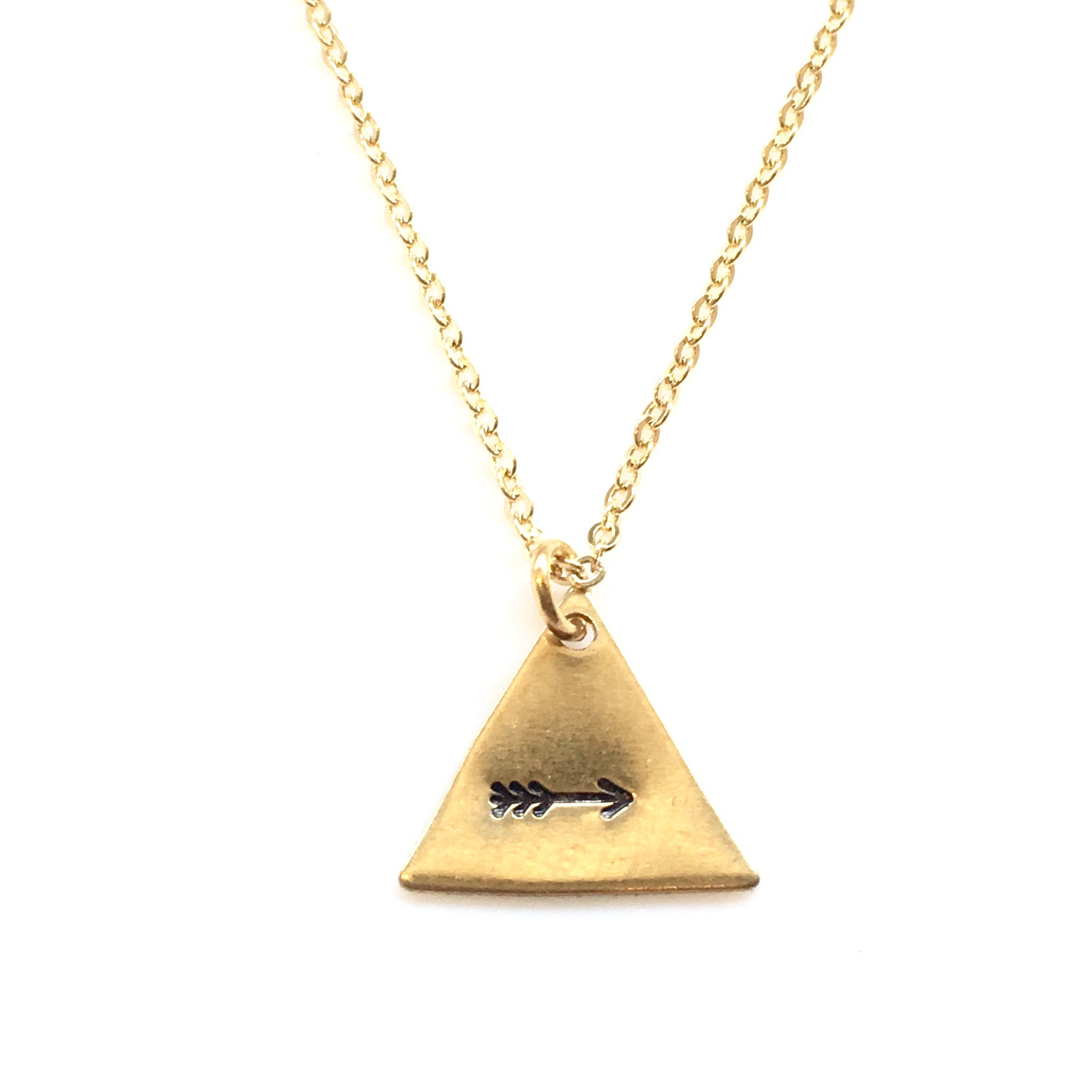 Stamped Geometric Arrow Necklace