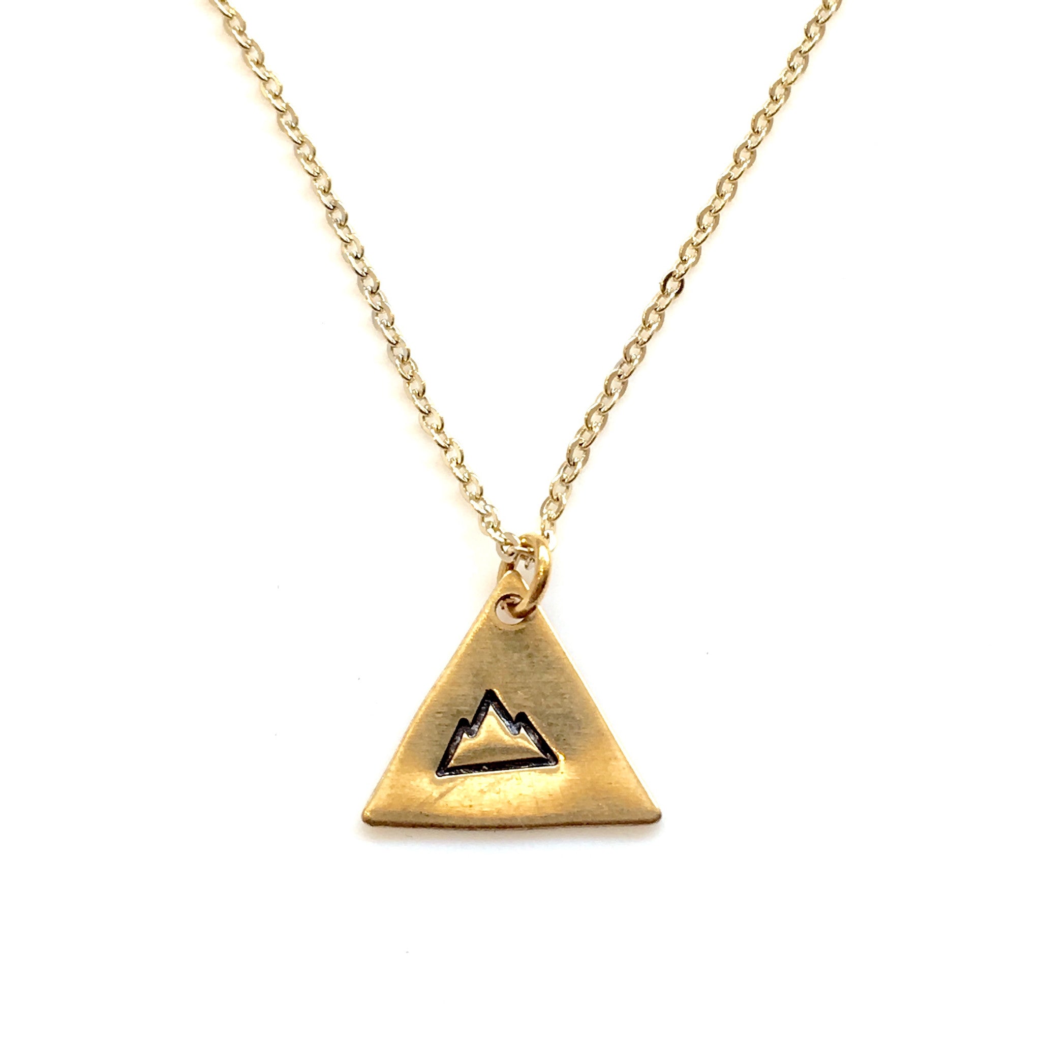 Stamped Geometric Mountain Necklace