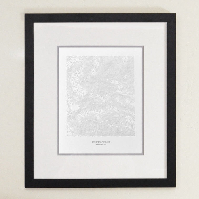 Grand Teton Letterpressed Topographic Poster