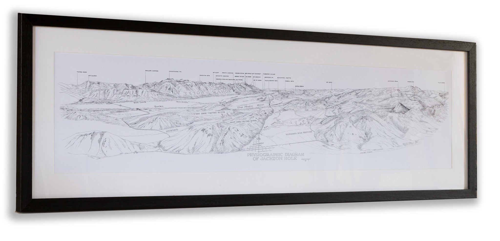 Jackson Hole Physiographic Map - Grant "Tiny" Hagen