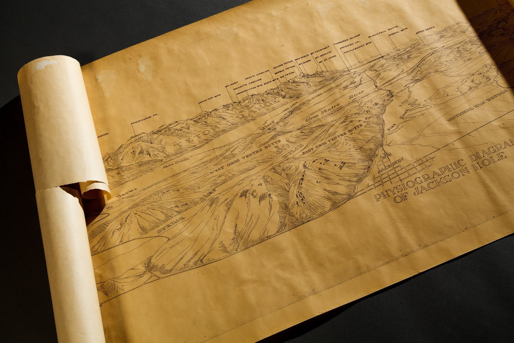 Jackson Hole Physiographic Map - Grant "Tiny" Hagen