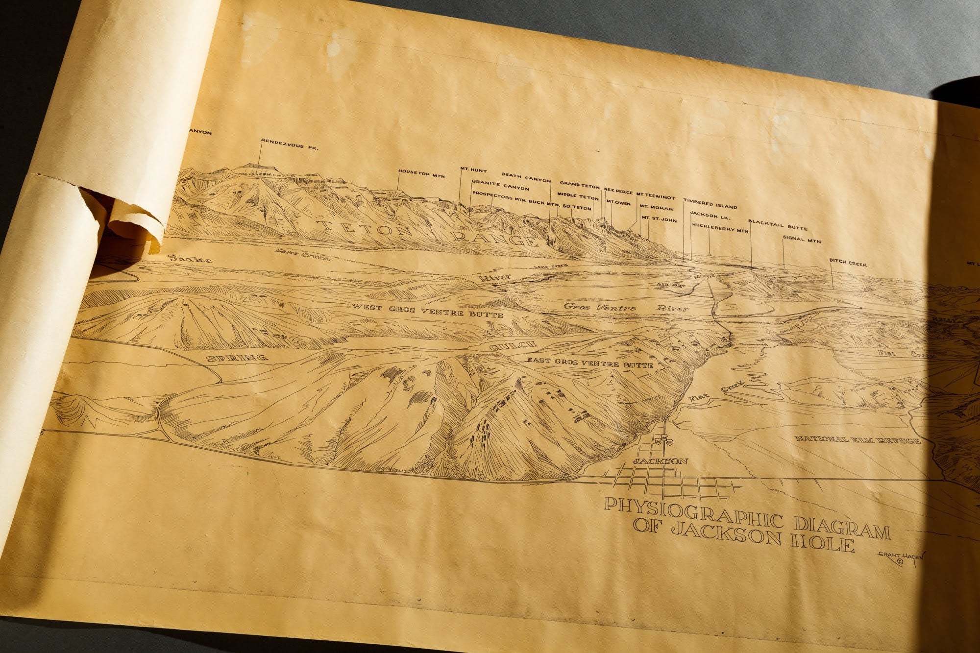 Jackson Hole Physiographic Map - Grant "Tiny" Hagen