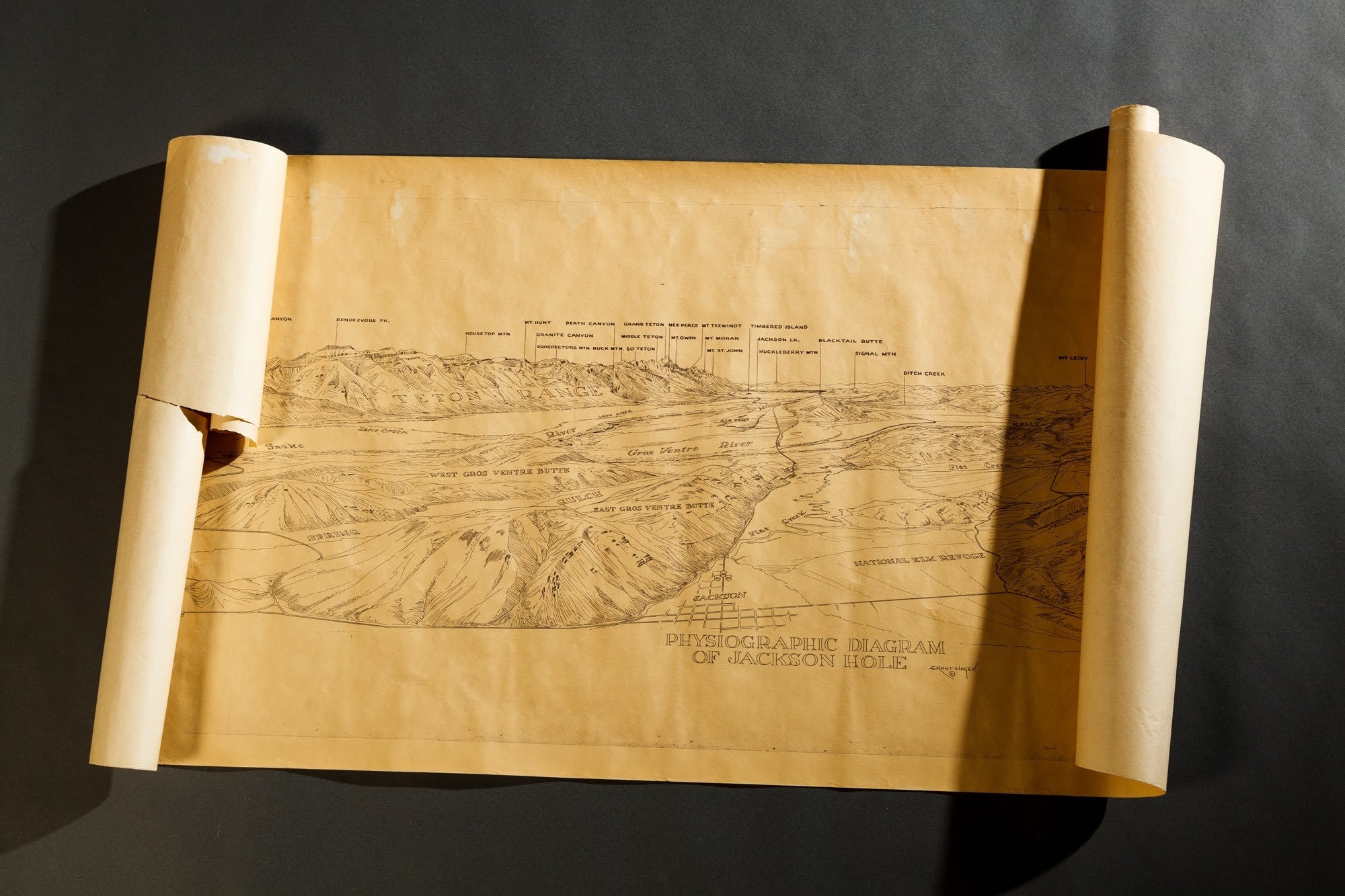 Jackson Hole Physiographic Map - Grant "Tiny" Hagen