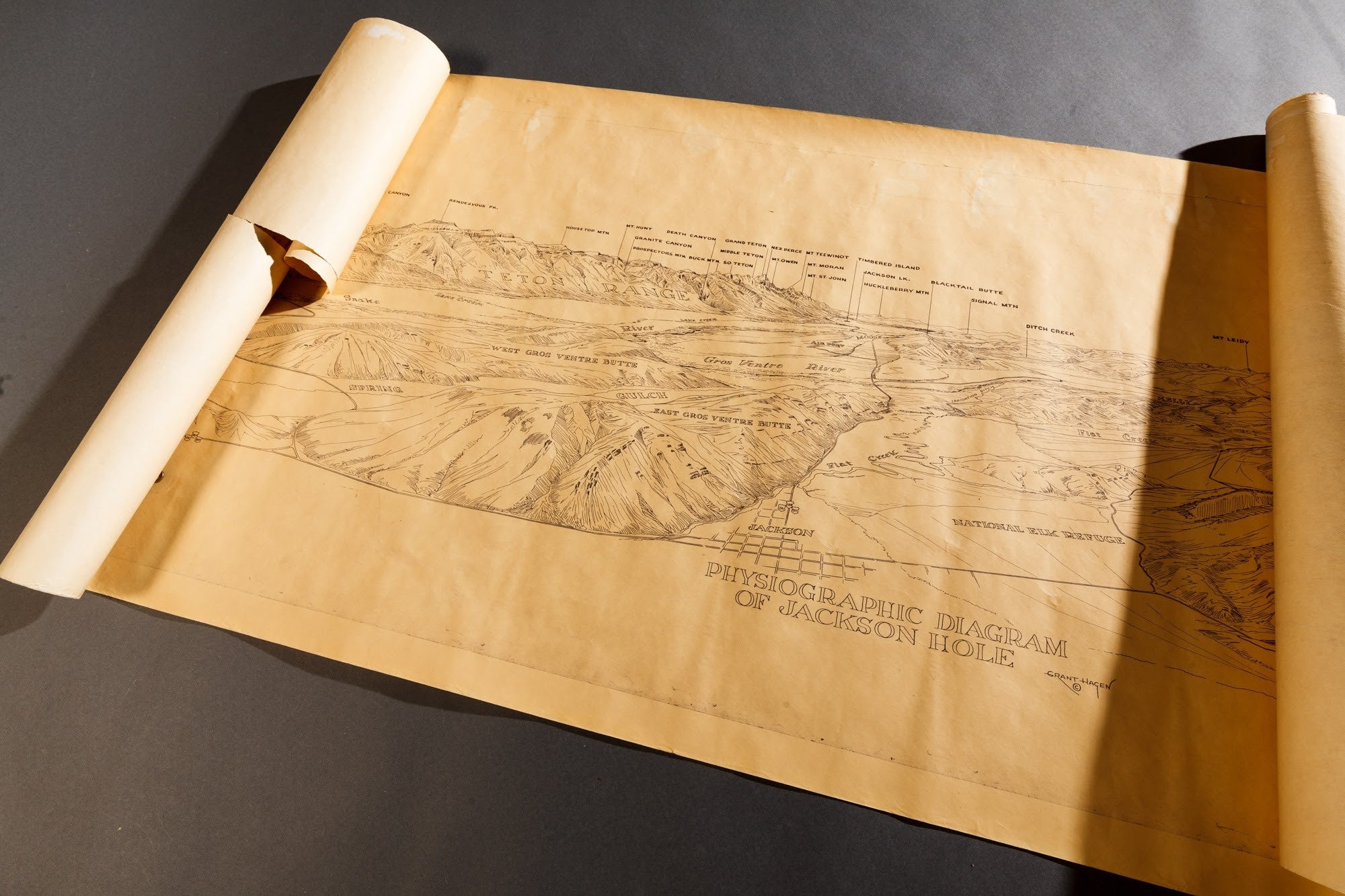 Jackson Hole Physiographic Map - Grant "Tiny" Hagen