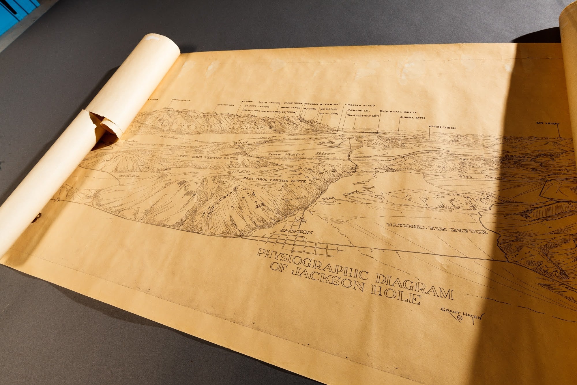 Jackson Hole Physiographic Map - Grant "Tiny" Hagen