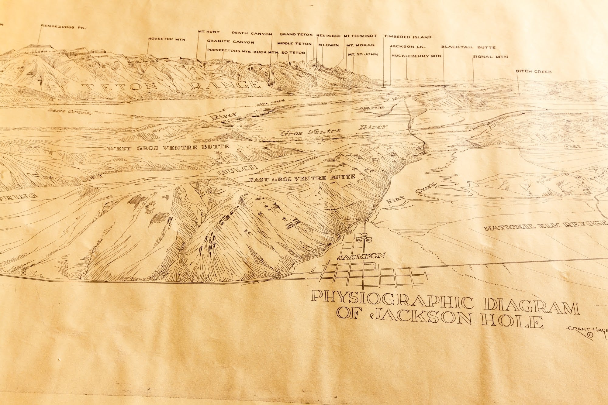 Jackson Hole Physiographic Map - Grant "Tiny" Hagen