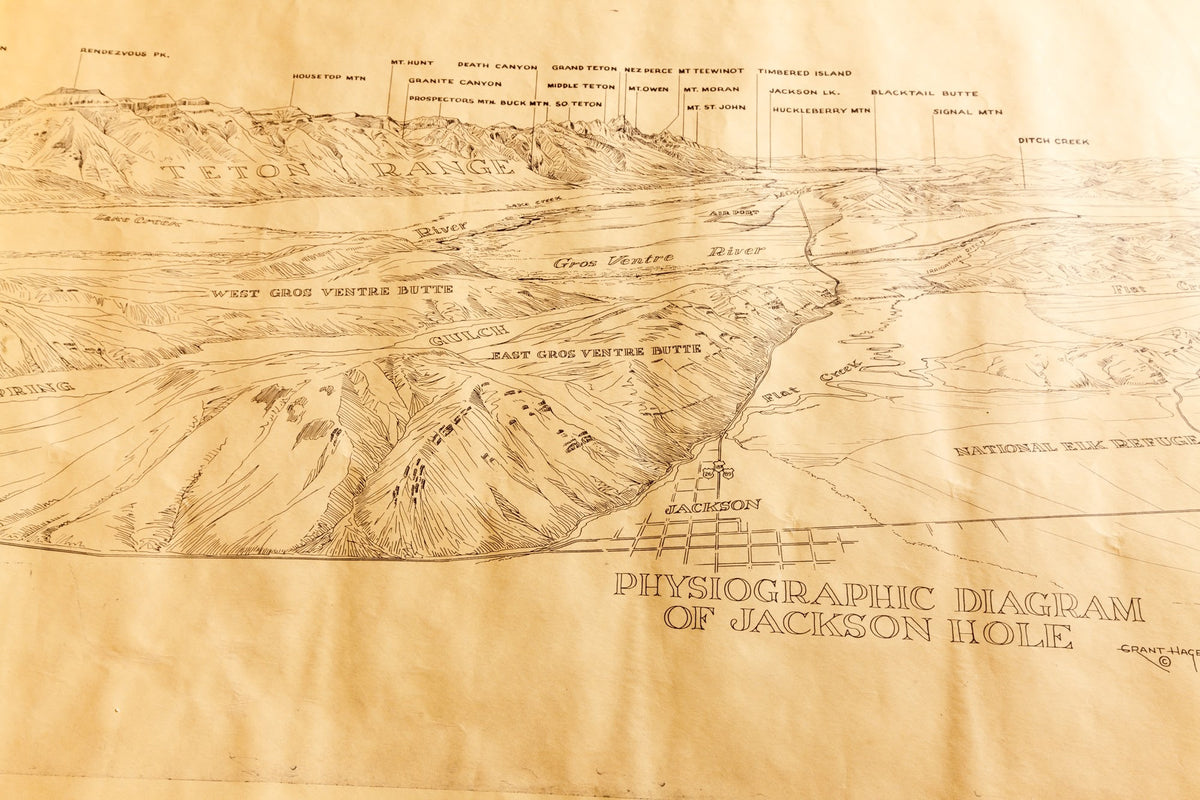 Jackson Hole Physiographic Map - Grant &quot;Tiny&quot; Hagen