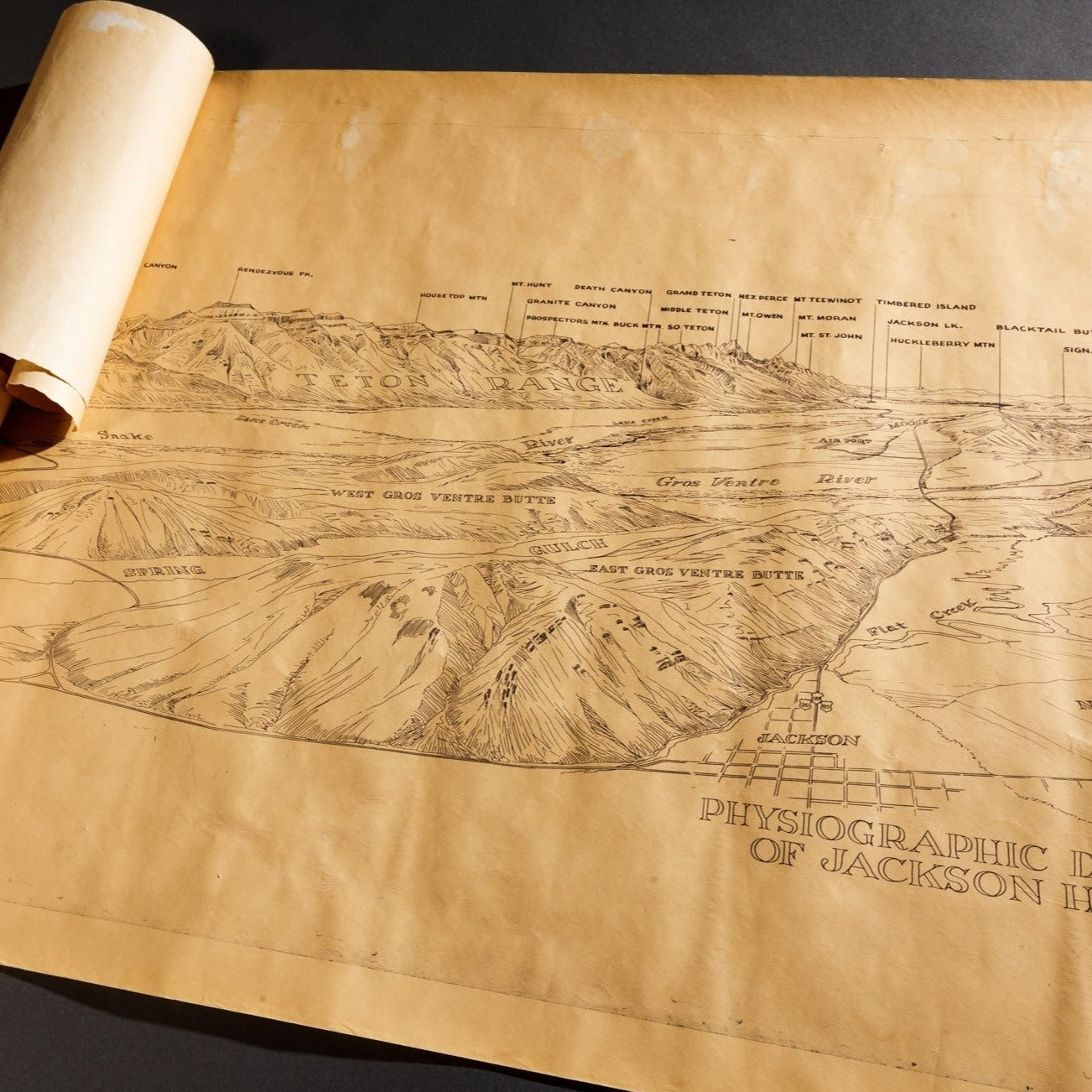 Jackson Hole Physiographic Map - Grant "Tiny" Hagen