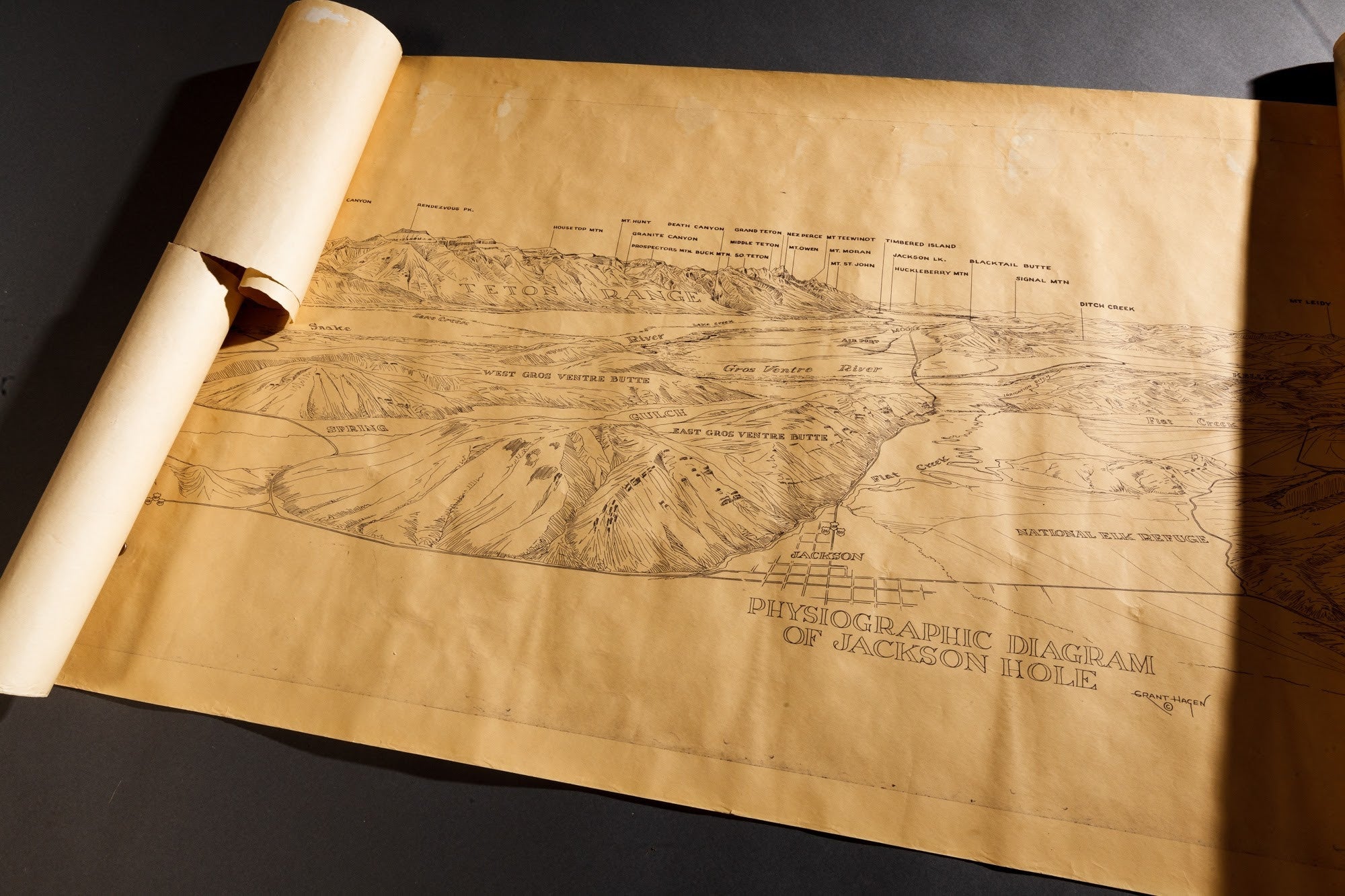 Jackson Hole Physiographic Map - Grant "Tiny" Hagen