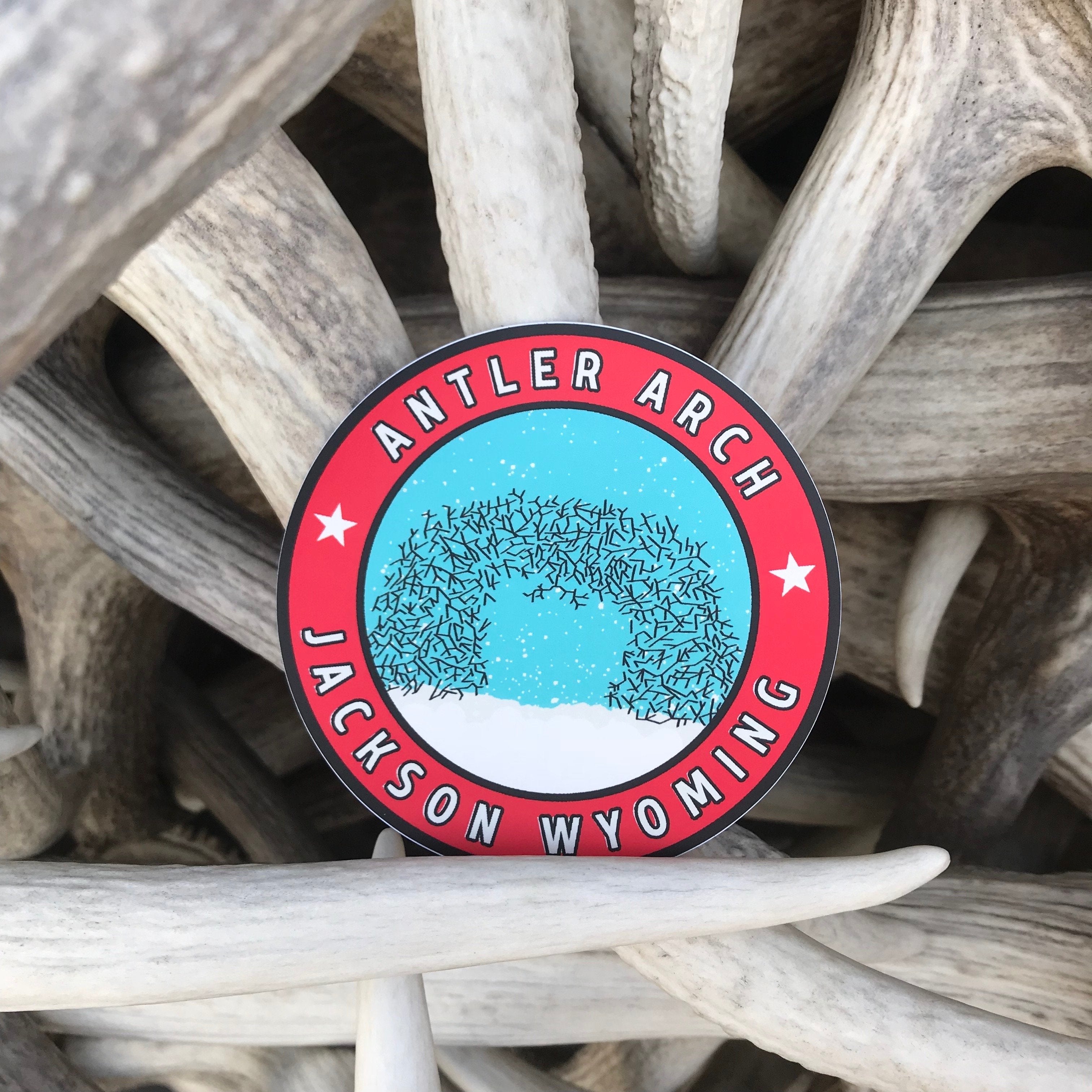 Retro Antler Arch Sticker