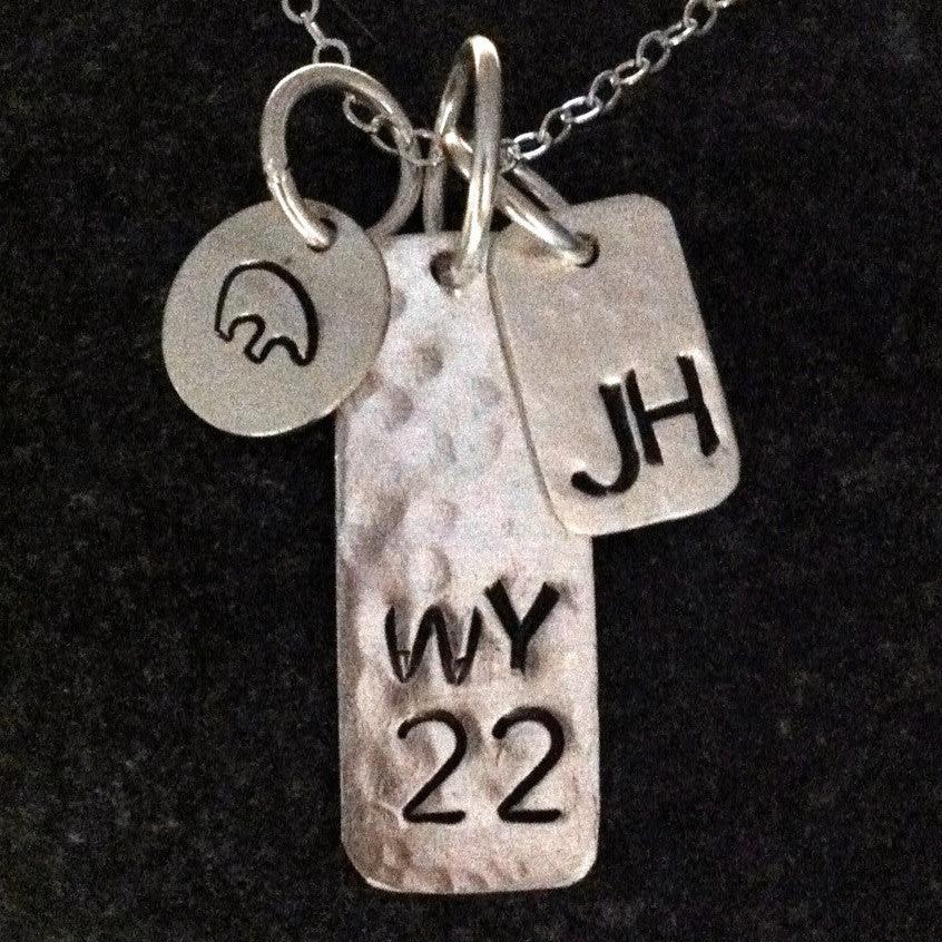 Hammered Silver Charm Necklace