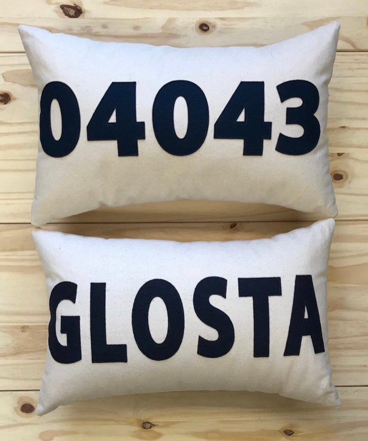 Custom Zip Code Lumbar Pillow