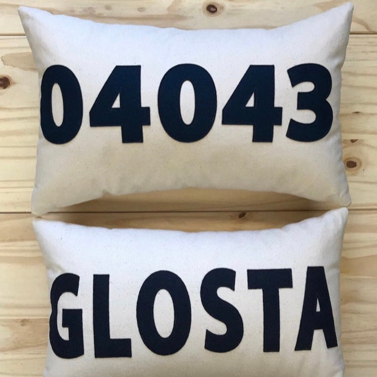 Custom Zip Code Lumbar Pillow