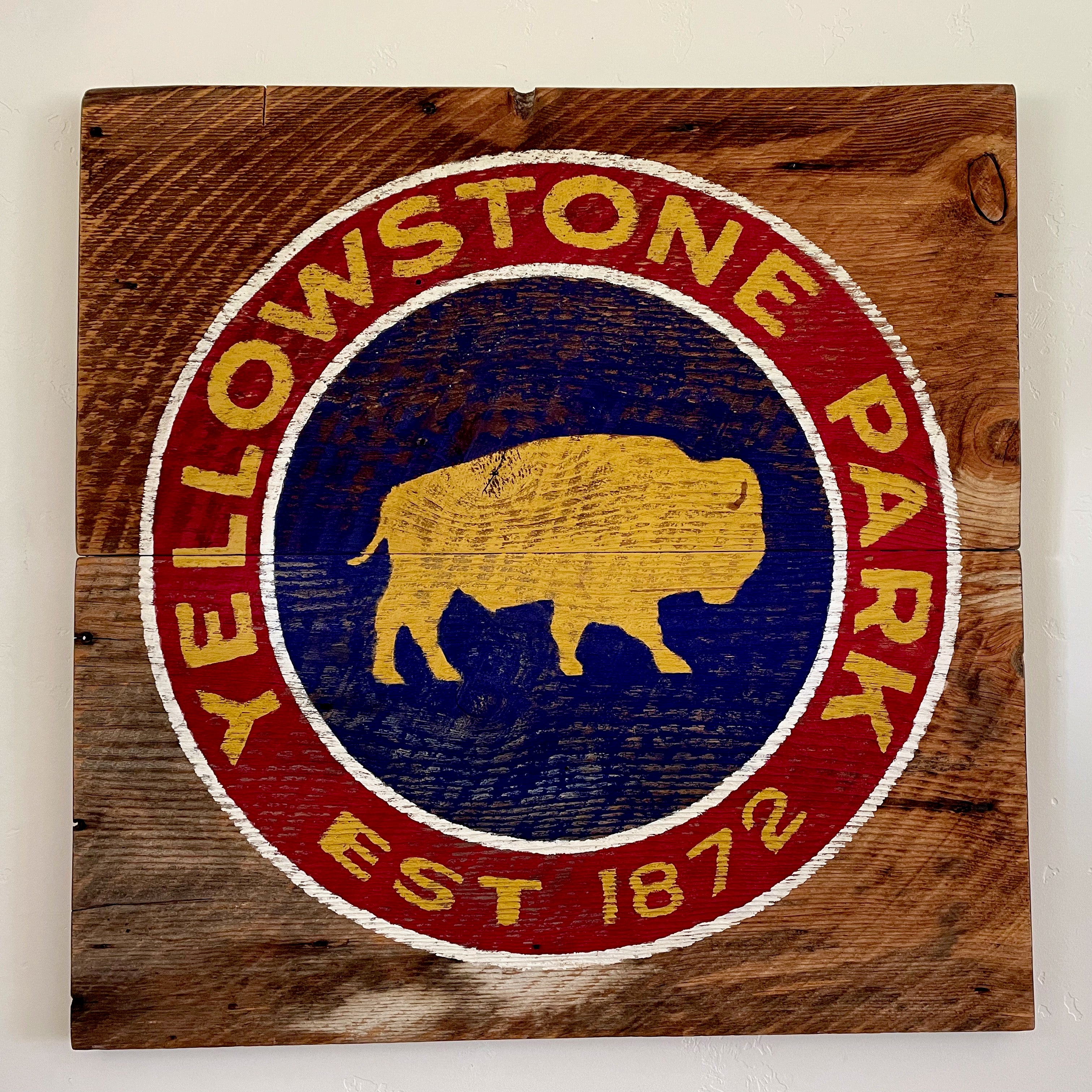 Yellowstone National Park Barnwood Sign