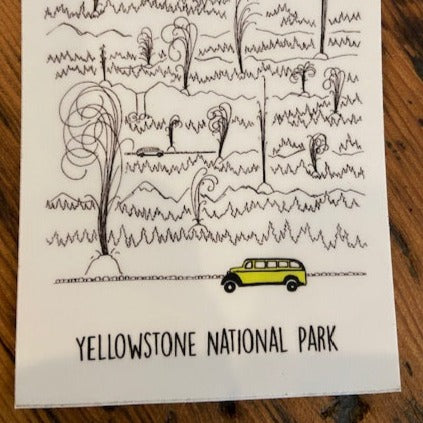 Yellowstone Line Drawing Sticker