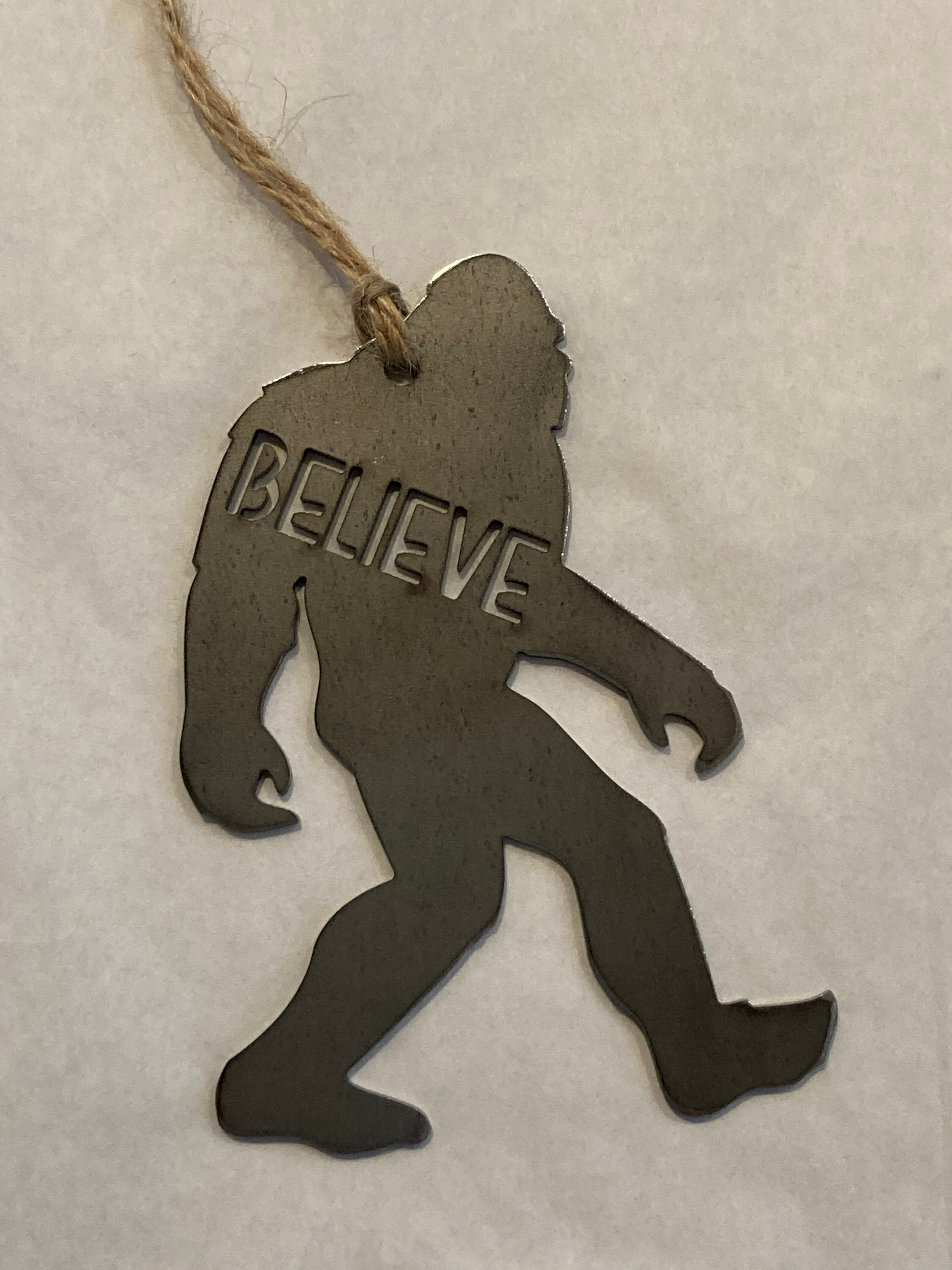 Recycled Steel Big Foot Ornament