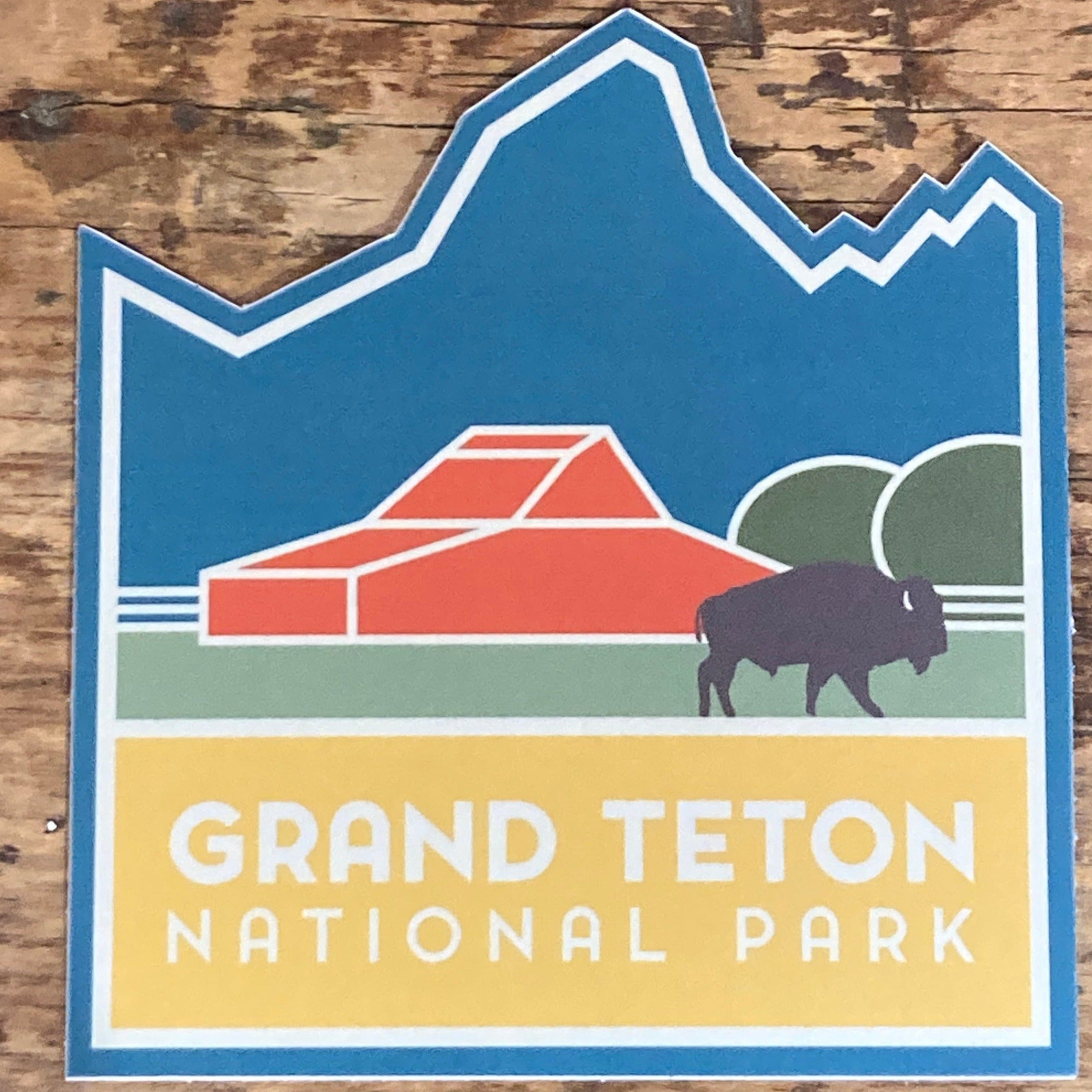 Retro Grand Teton National Park Barn Sticker