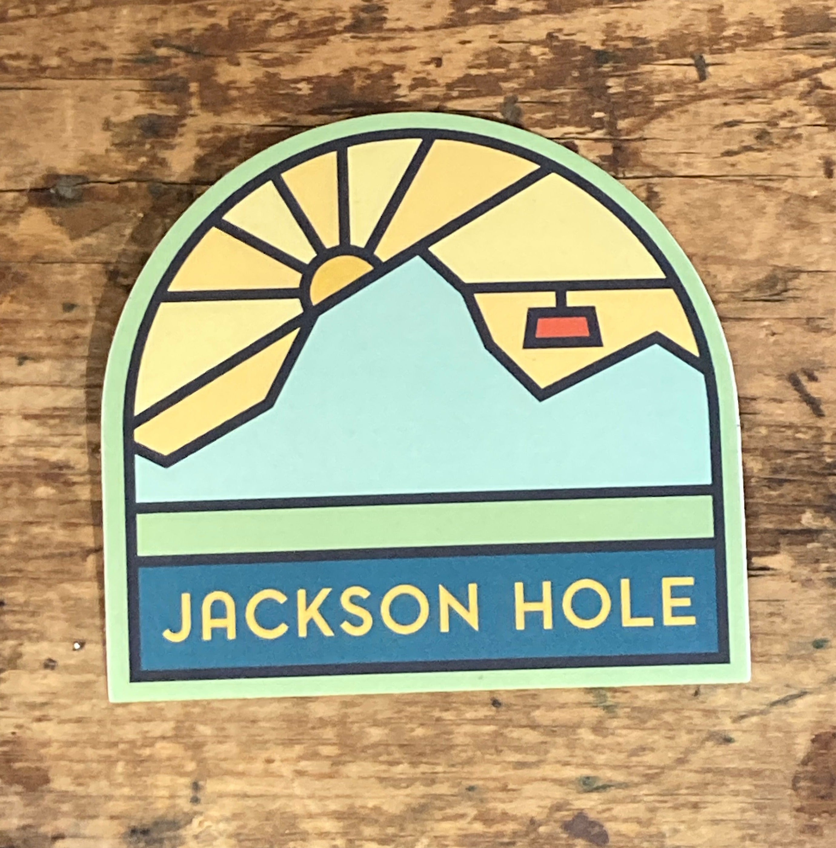 Retro Jackson Hole Tram Sunset Sticker