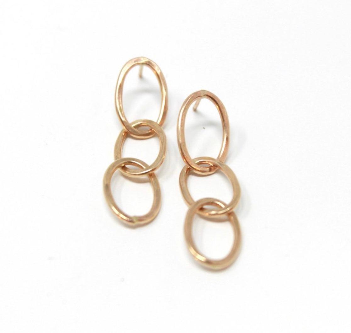 Oval Link Post Earrings