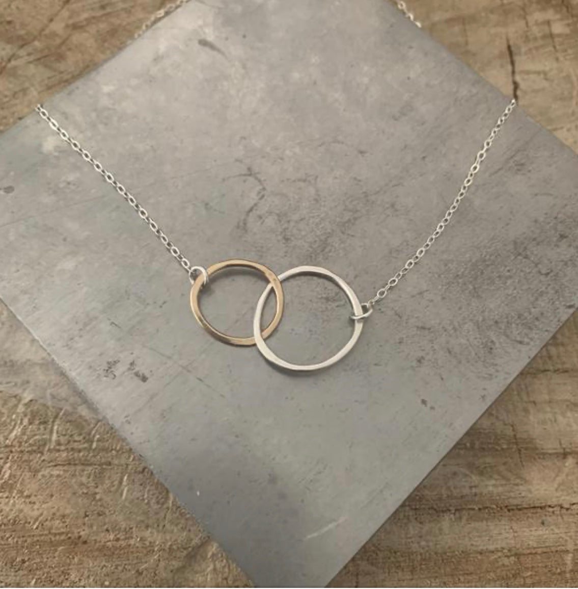 Free Form Kissing Circles Necklace