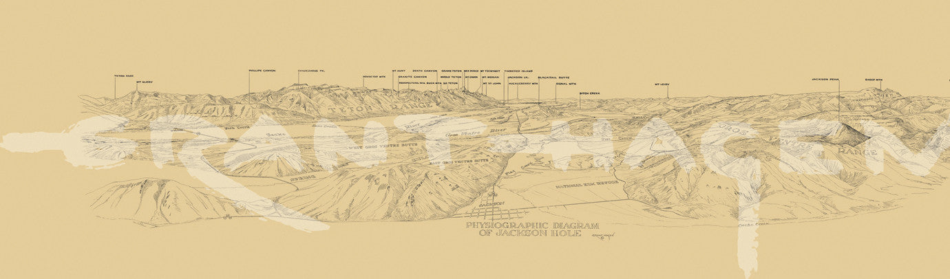 Jackson Hole Physiographic Map - Grant "Tiny" Hagen