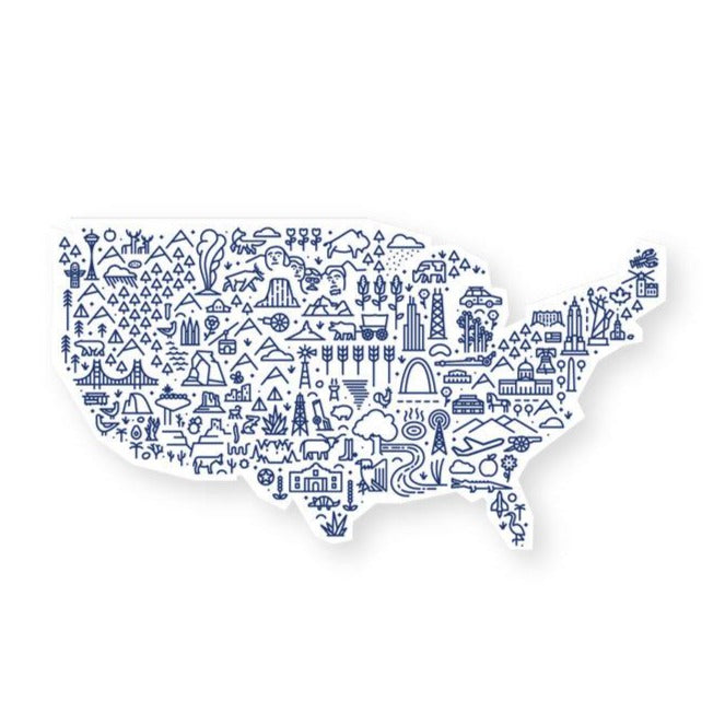 Map of America Sticker