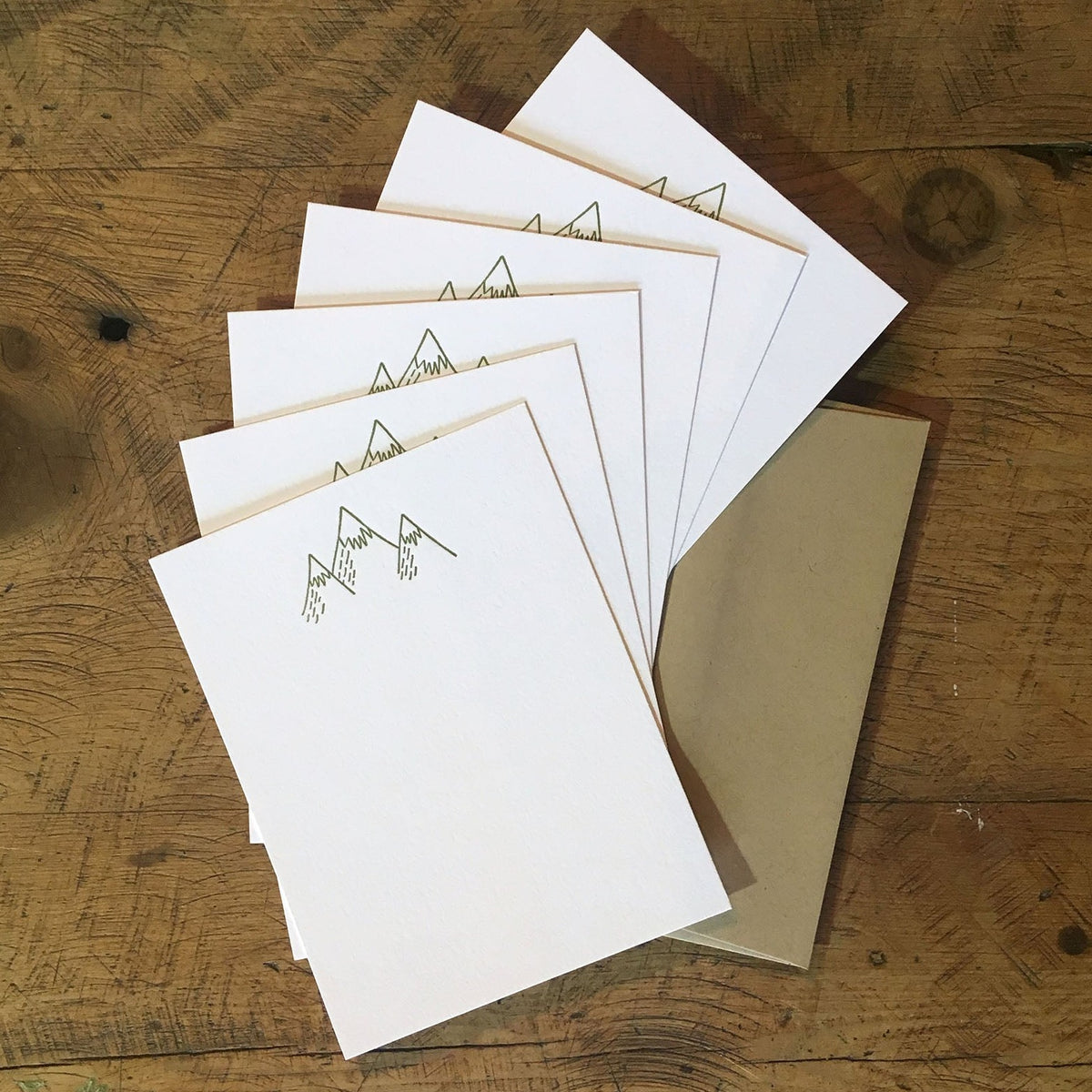 Mountains Letterpress Notecards - Set of 6