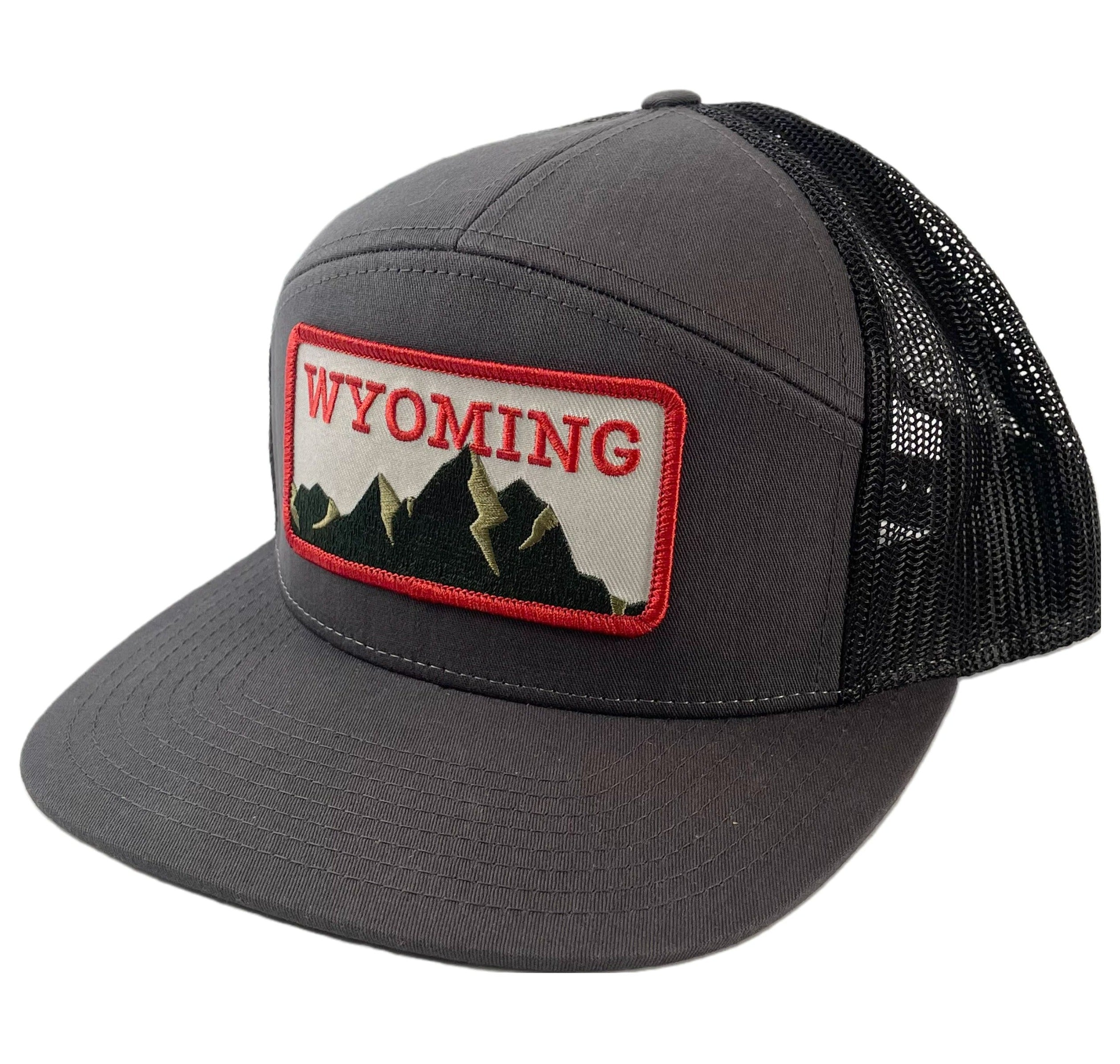 Charcoal Wyoming Mountain Patch Five Panel Hat