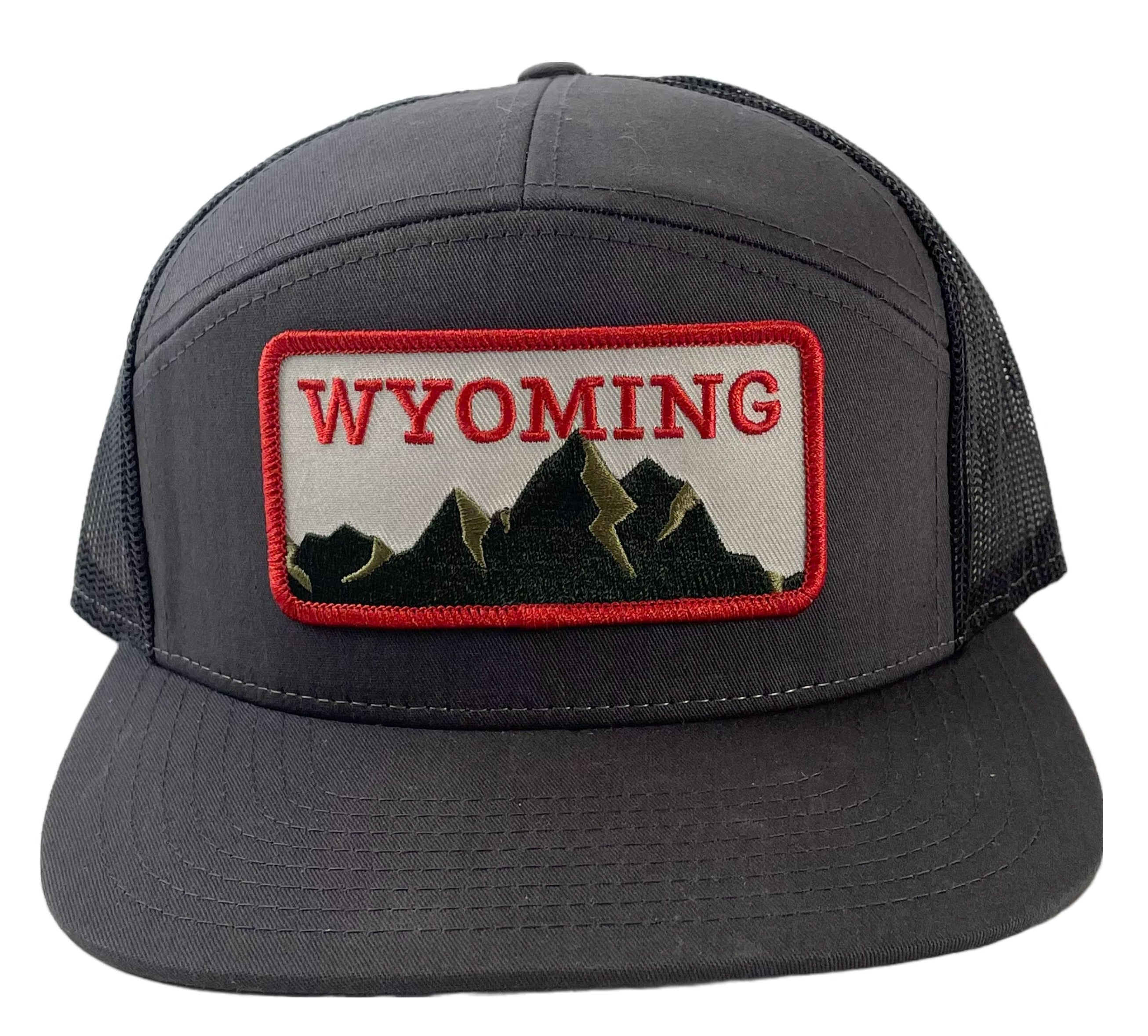 Charcoal Wyoming Mountain Patch Five Panel Hat