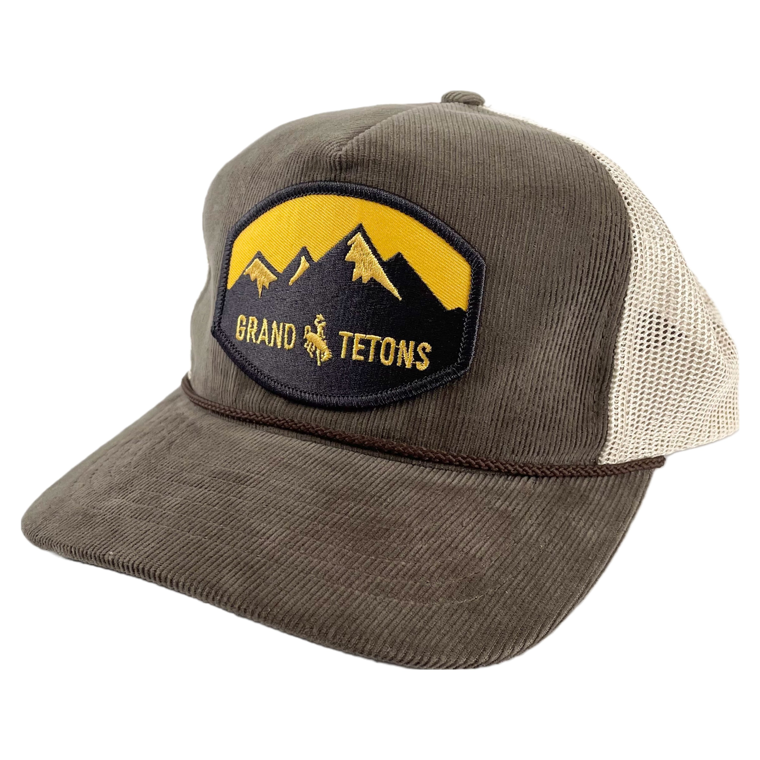 Brown and Sand Mesh Back Grand Tetons Patch Trucker Hat
