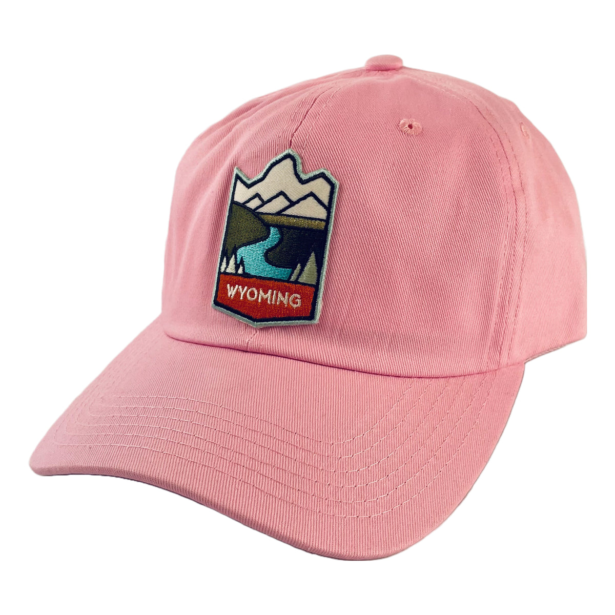 Pink Snake River and Mountain Wyoming Patch Hat