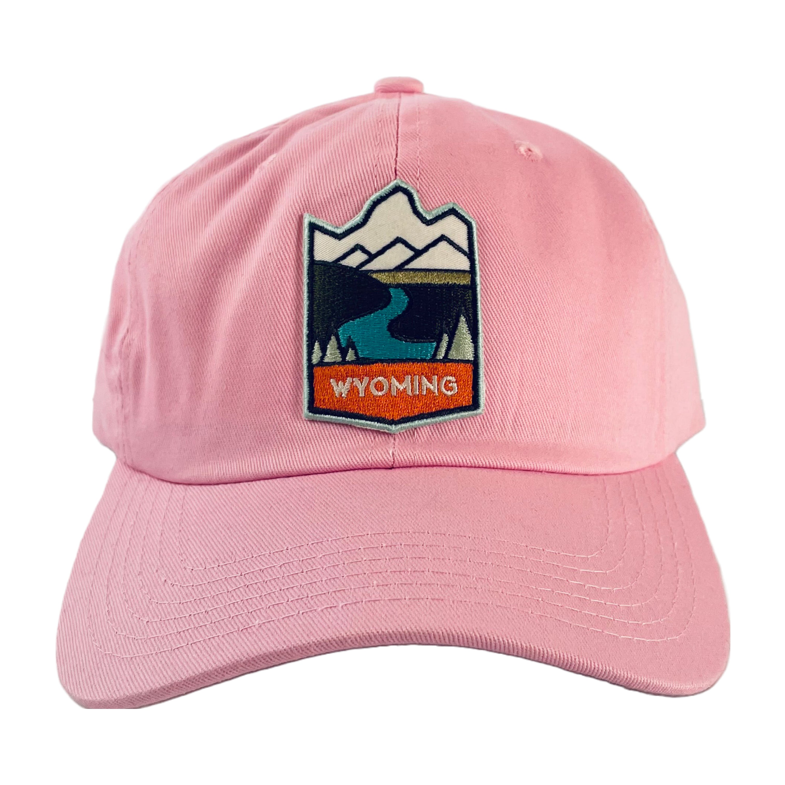 Pink Snake River and Mountain Wyoming Patch Hat