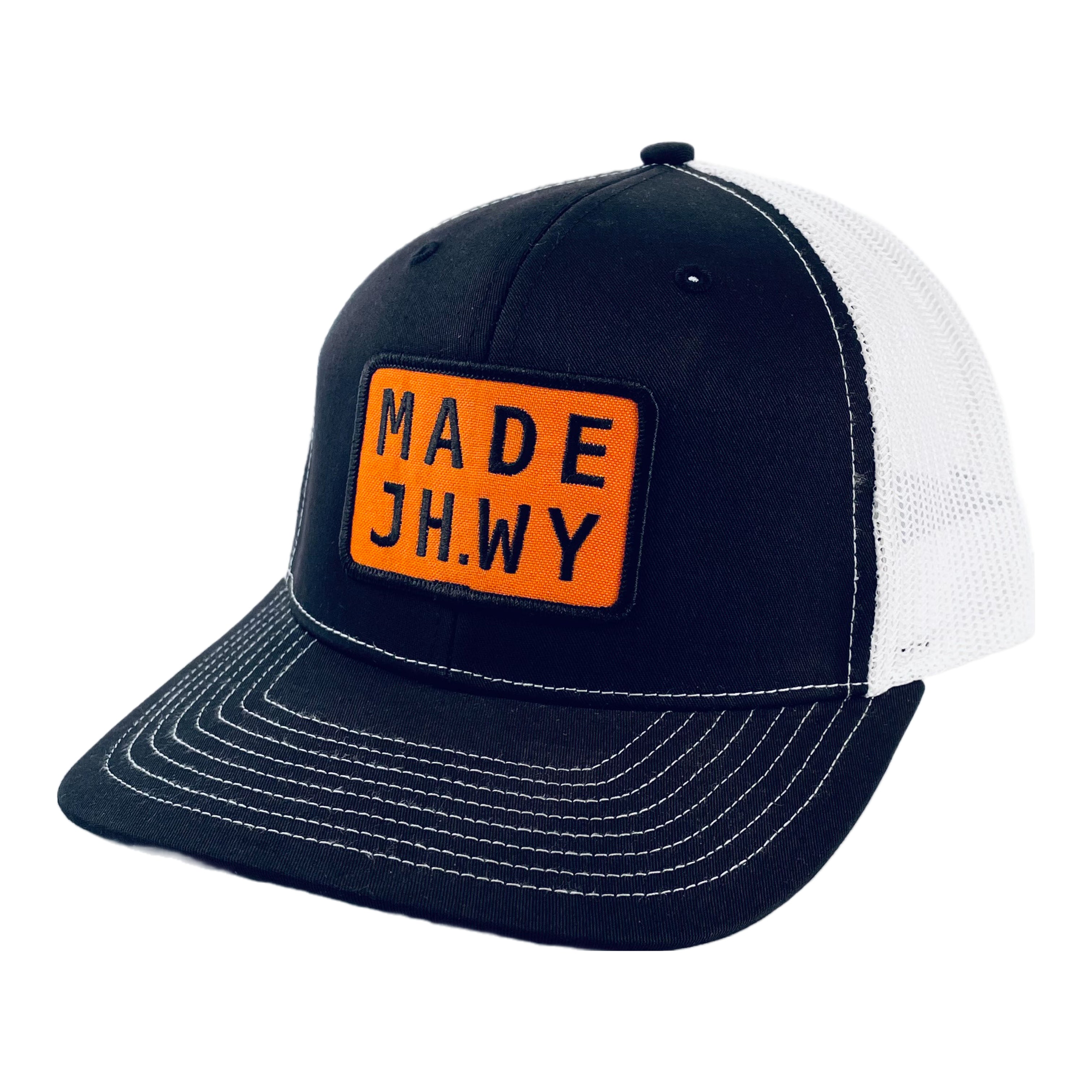 Black and White Mesh MADE JH.WY Trucker Hat