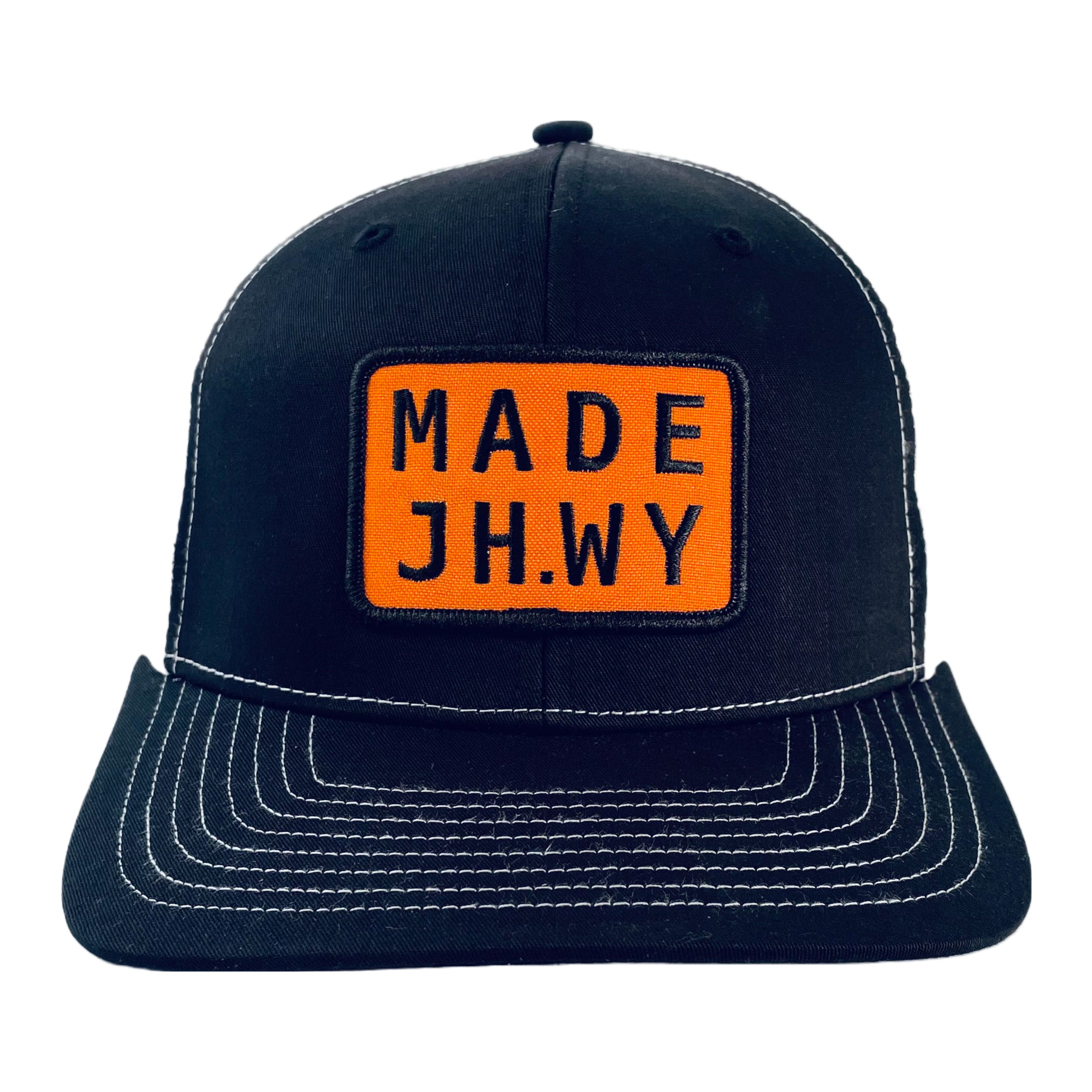 Black and White Mesh MADE JH.WY Trucker Hat