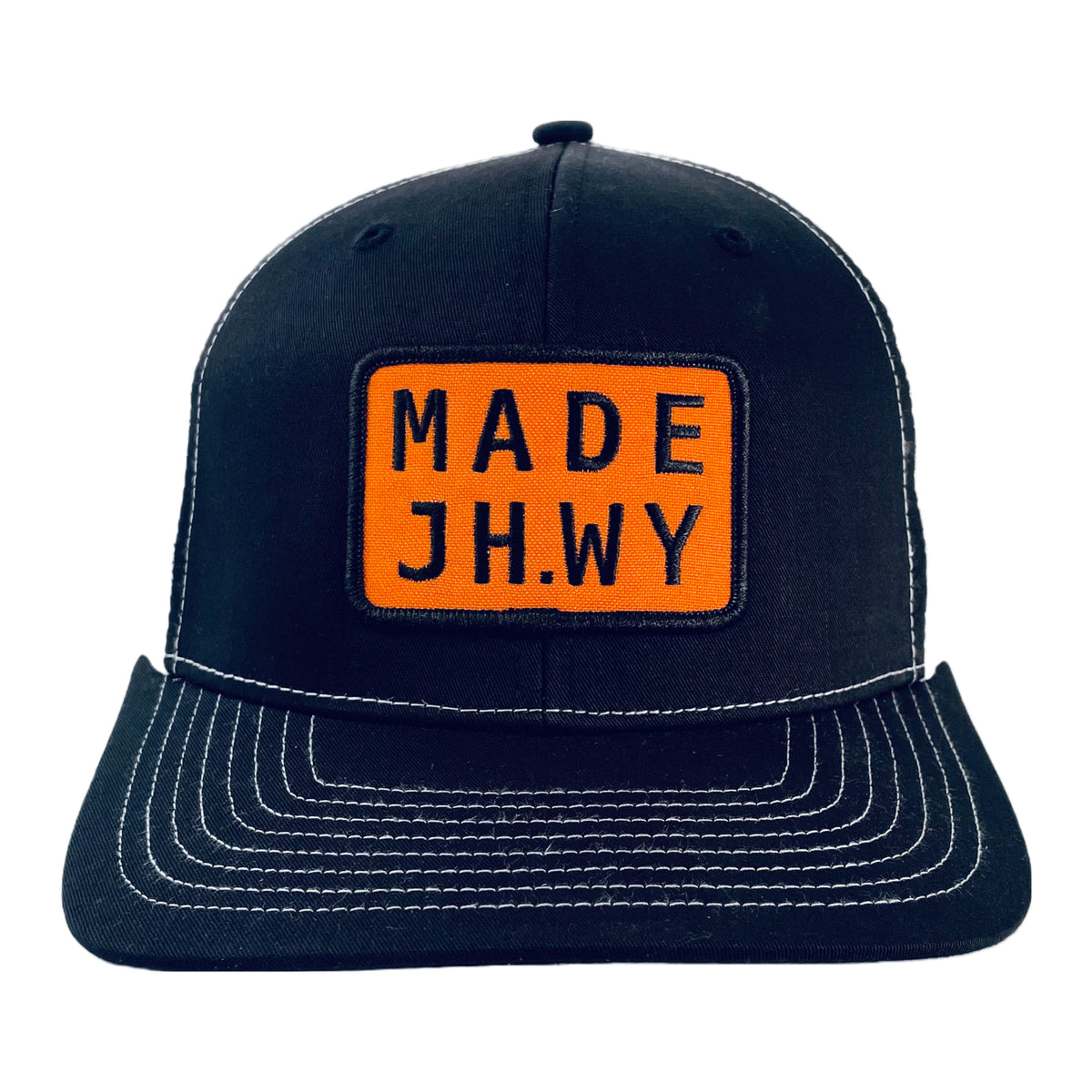 Black and White Mesh MADE JH.WY Trucker Hat