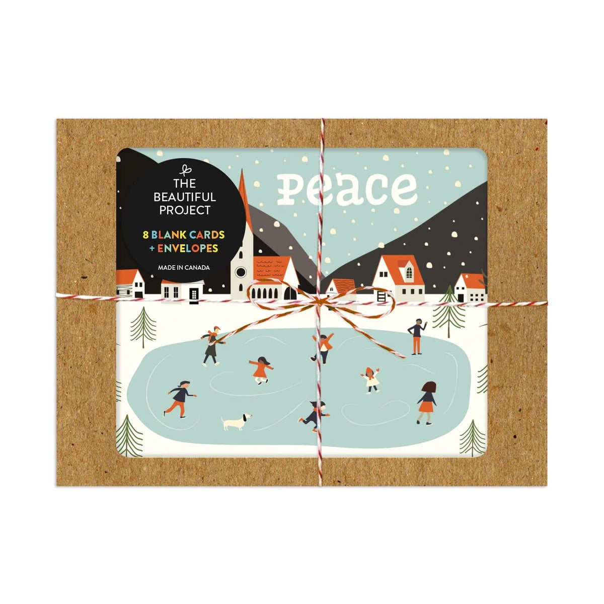 Peace Village Holiday Christmas Card Box - Set of 8