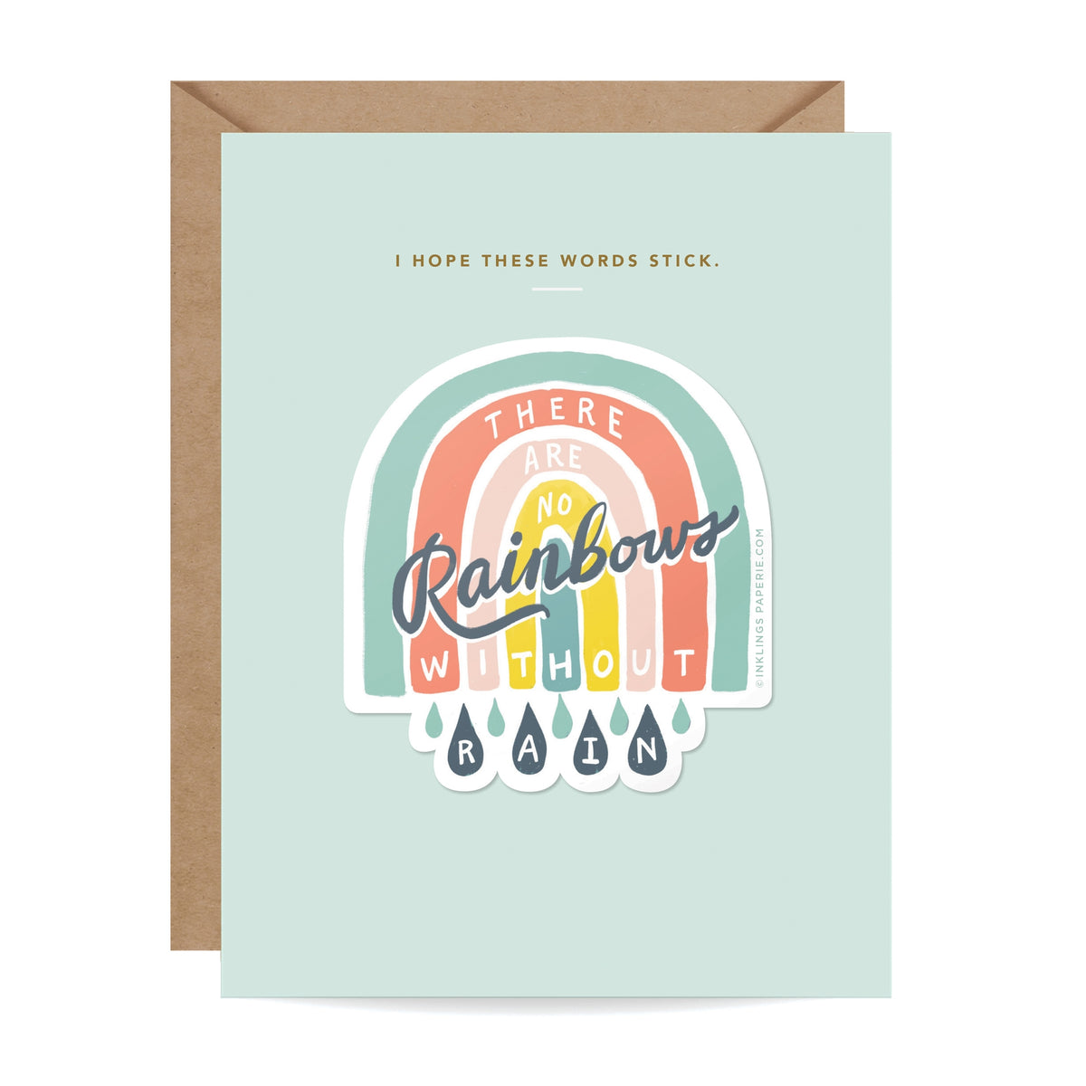 Rain and Rainbow Card w/ Sticker