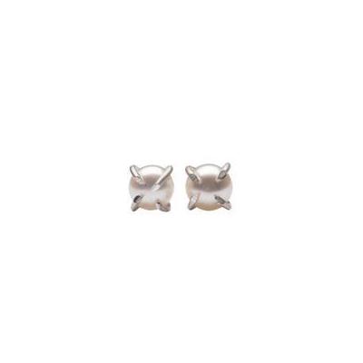 Pearl + Silver Stud Earrings