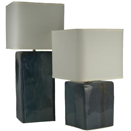 Blue Grey Square Lamp