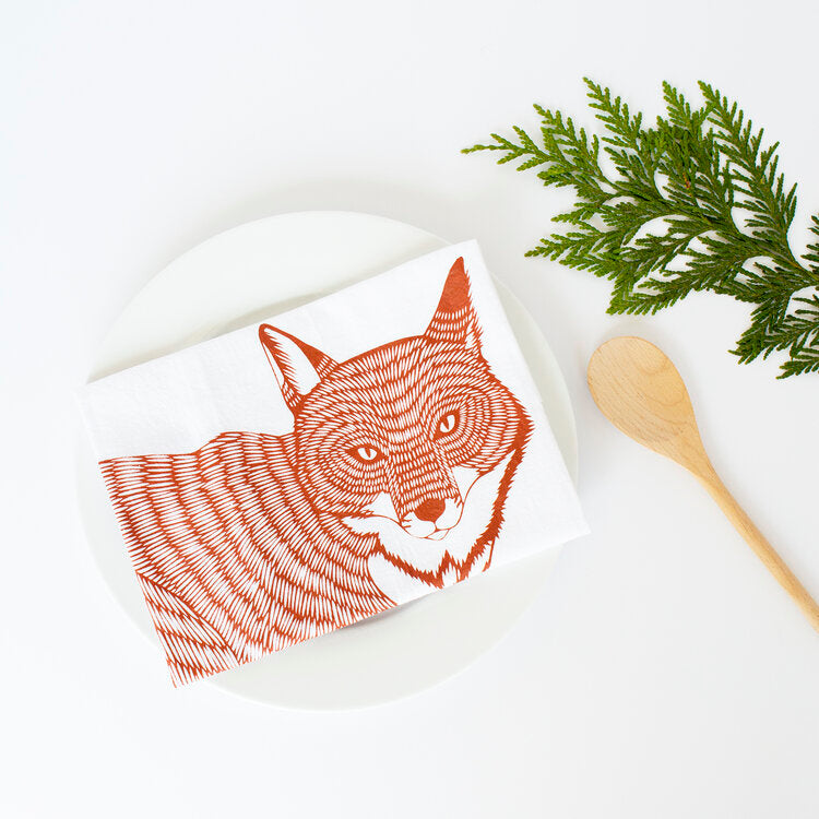 Classic Fox Flour Sack Tea Towel