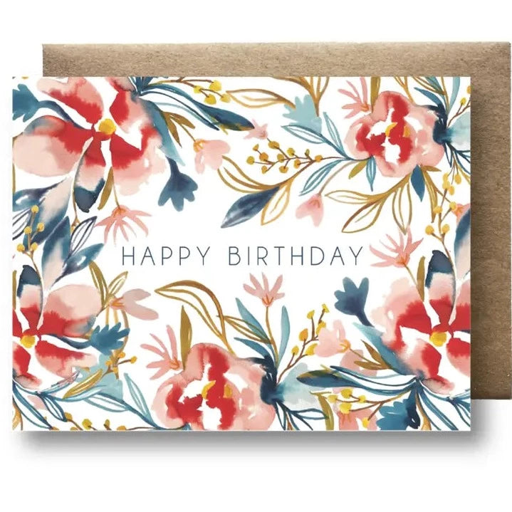 Watercolor Happy Birthday Card