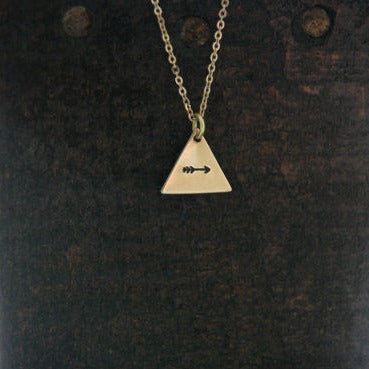 Stamped Geometric Arrow Necklace