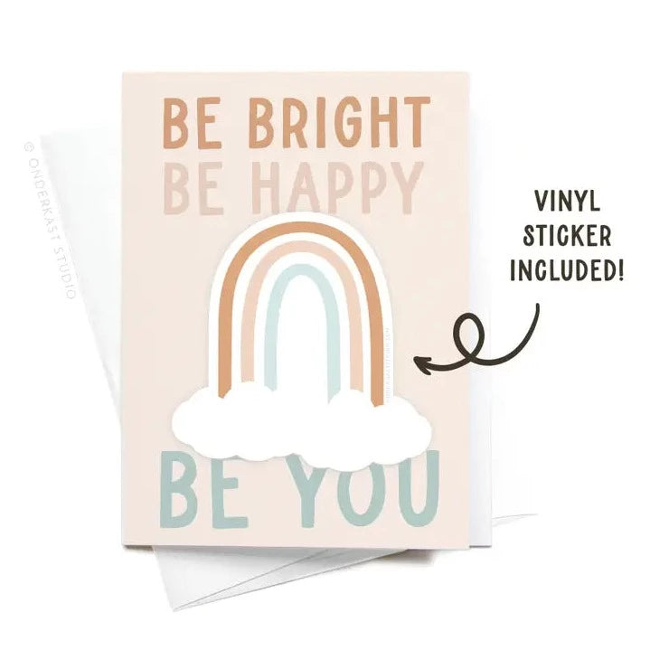 Be Bright Rainbow Sticker Card