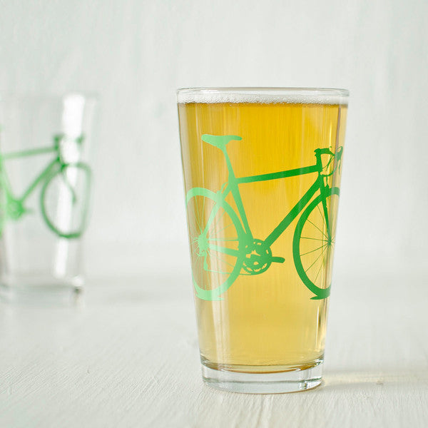 Bike Pint Glasses