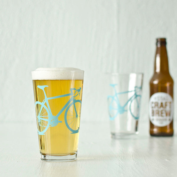 Bike Pint Glasses